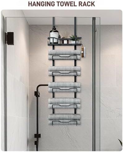 Aetyord No-Drill Bath Towel Rack - Black
