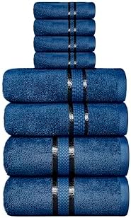 Navy Blue 8-Piece Premium Towel Set