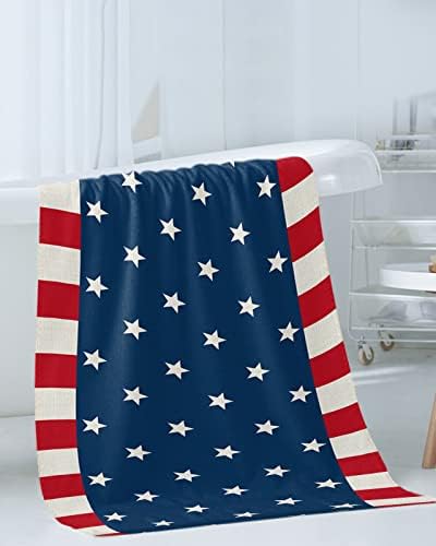 Sevenbabu American Flag Bath Towels Set