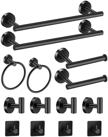 Complete Bathroom Organization in Matte Black Set