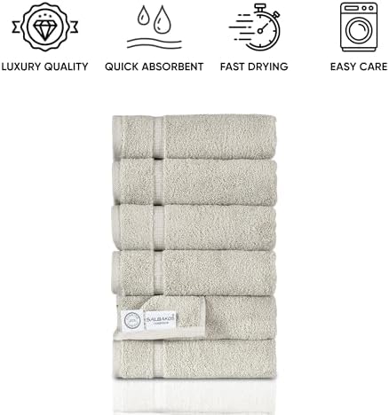 SALBAKOS Premium 6 Piece Hand Towels Set