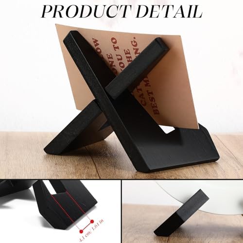 6-Piece Wooden Cookbook Stand Black