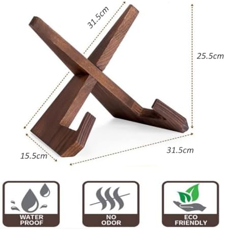 Rumcnjen Large Kitchen Cookbook Stand Rustic Brown Farmhouse Style
