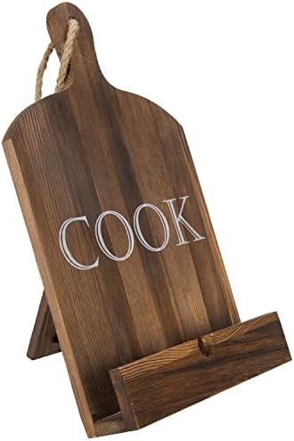MyGift Brown Wood Cookbook Holder Stand