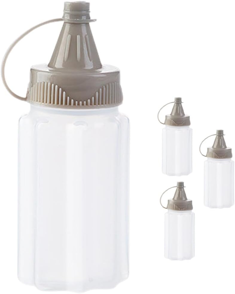 Kichvoe 4pacBarbecueSeasoningBottleOliveOilSqueezeBottleRefillablePicnicCondimentBottlesClearHoneyDispenserJamPaint