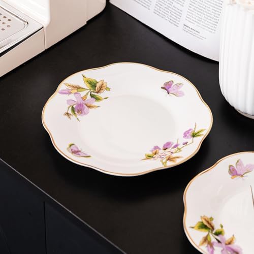 Elegant 8-inch Ceramic Plates Set of 2 for Parties