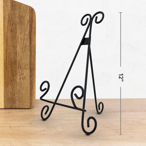 Elegant Heavy-Duty Metal cookbook Stand for Hands-Free Reading Storage