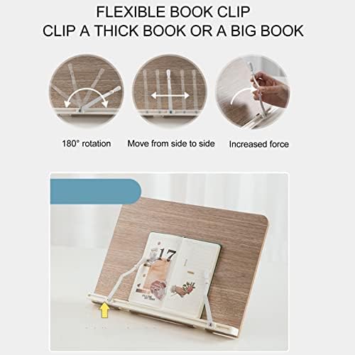 Book Stand Portable Cookbook Holder for Recipe Books
