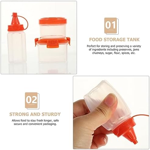 Luxshiny 12Pc Condiment Squeeze Bottle Set Red