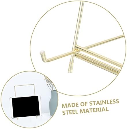 Elegant Gold Metal Plate Stand for Compact Recipe Book Art Display
