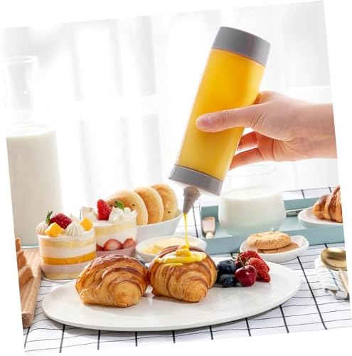 FELTECHELECTR Reusable Plastic Condiment Squeeze Bottle Grey