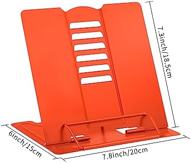 Adjustable Foldable Ergonomic Desk Book Stand for Portable Reading Orange