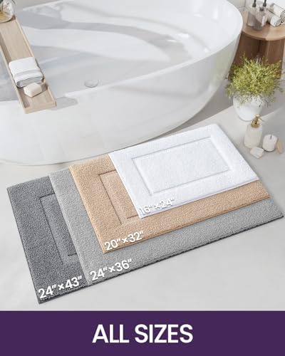 DEXI Bath Rug Microfiber 43x24 Non-Slip Soft Washable