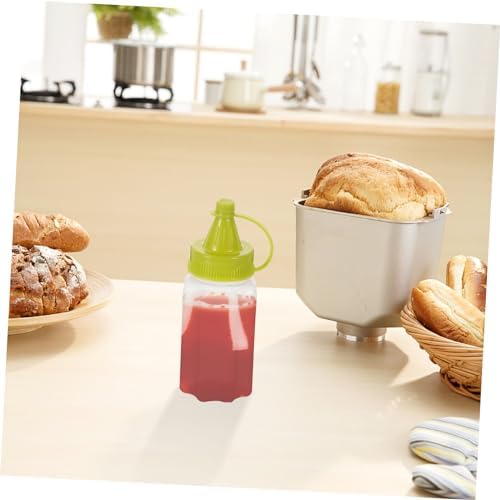 4 Pack Condiment Squeezing Bottles for Salad Dressing Olive Oil Mustard