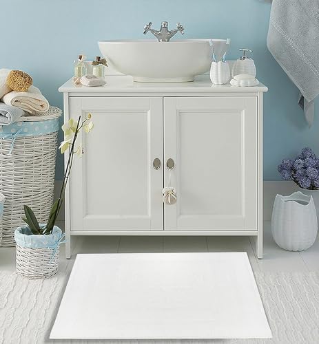 12-Pack 18x25 White Cotton Bath Mat Towels