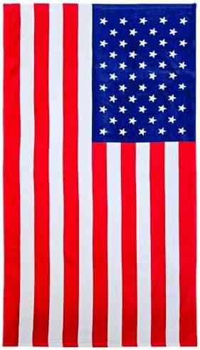 Rockin Towel Patriotic American Flag Beach Towels Set 2 Pack