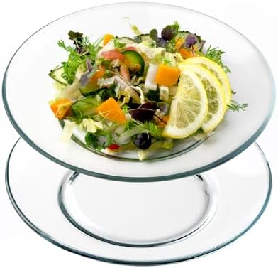 Perfect pair of 9-inch round tempered glass plates