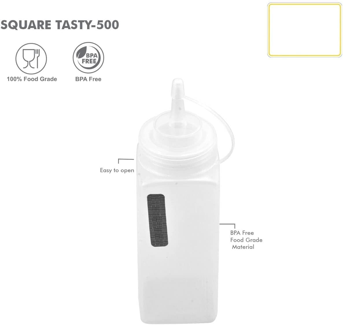 500ml BPA-Free Condiment Squeeze Bottles 2-Pack