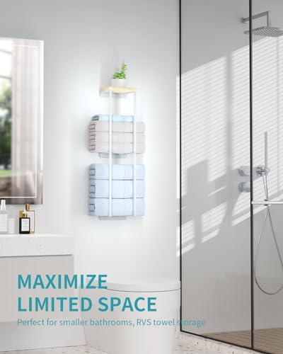 Anfeiden 2-Tier Wall Towel Organizer Durable Stylish