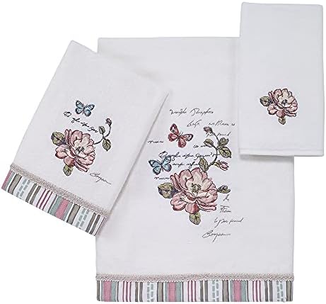 Avanti Linens - Soft and Luxurious 100 Cotton Bath Towel Butterfly Garden Collection