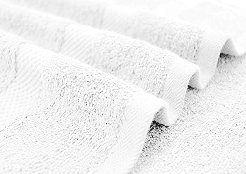 DAN RIVER Premium Bath Towels 27x54 Inches 4 Pack White 550 GSM