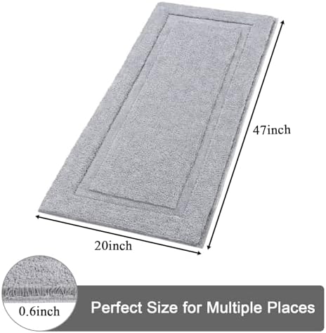 SHACOS Gray Super Soft Bath Rug 20x47