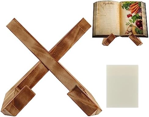 Wooden Cookbook Stand with Farmhouse Style