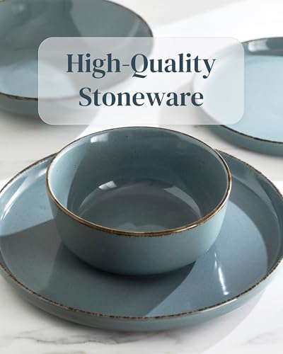 Stoneware Dinnerware Set 8 Persons Rustic Design 32 Pieces