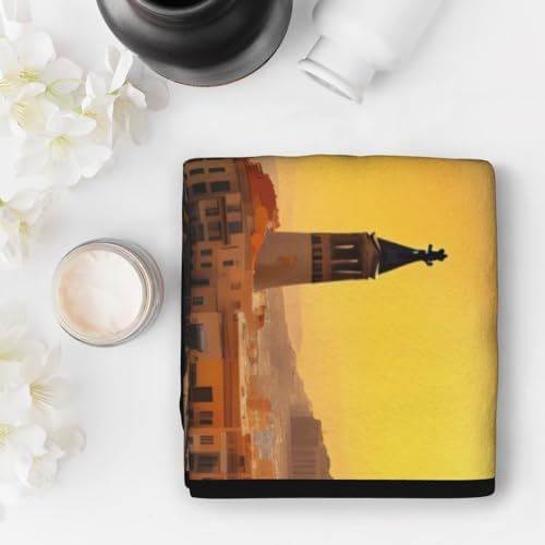 Sunset by the River Coral Velvet Towel 16x28in