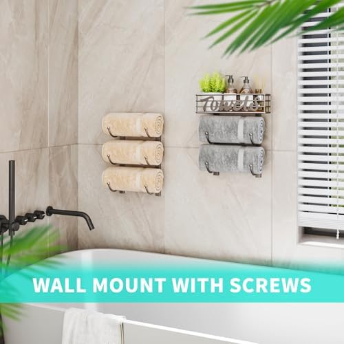 Sturdy 6-Tier Over-Door Towel Rack for Small Spaces
