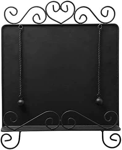 MyGift Black Metal Kitchen Cookbook Stand