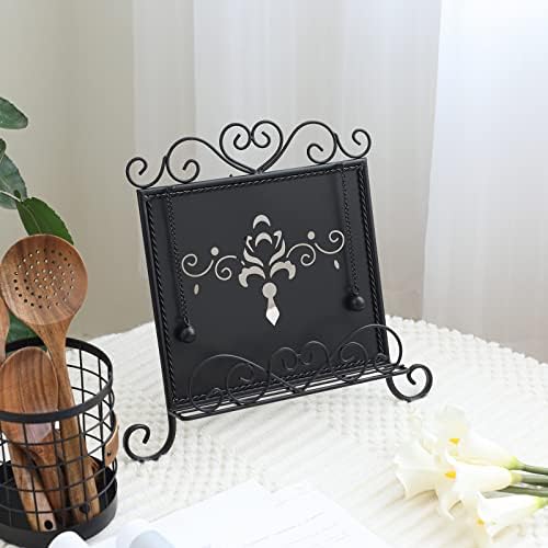 SwallowLiving Antique Metal Cookbook Stand with Adjustable Arm