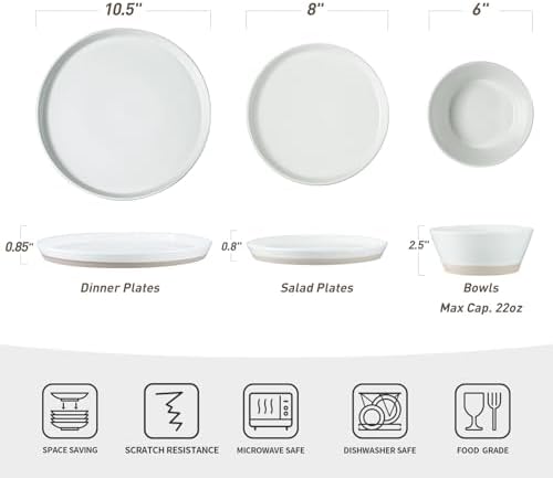 Famiware Saturn Dinnerware Set - Elegant Dinner Salad Plates 8-Piece Set