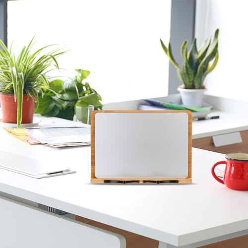 MEGREZ Bamboo Cookbook Stand with Page Clips 6 Height Adjustable