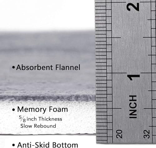 Flamingo P Memory Foam Bath Mat 24x17 Grey