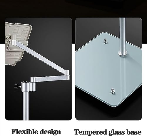 Adjustable Tablet Floor Stand with Wheels for Home Kitchen and Reading