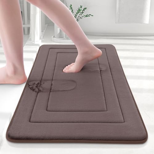 Arotive Memory Foam Bath Rug Mat Ultra Soft 30x20 Brown