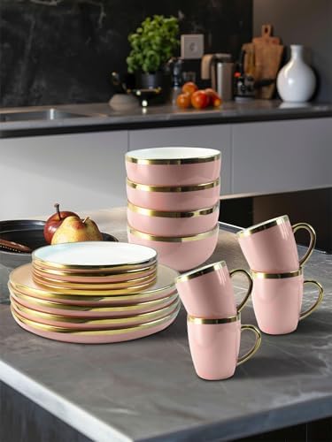 Stunning Gold Rim Dinnerware Set for 4