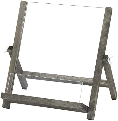 MyGift Rustic Kitchen CookBook Stand with Foldable Kickstand