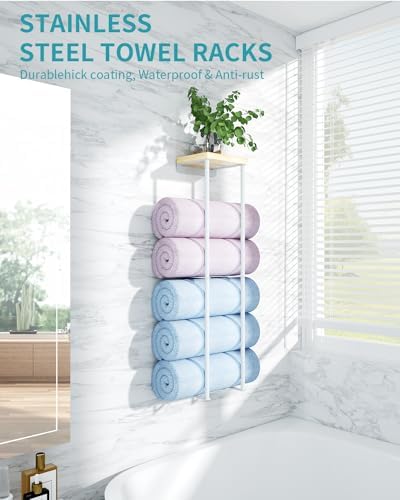 Anfeiden 2-Tier Wall Towel Organizer Durable Stylish