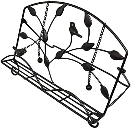 OwlGift Classic Cast Iron Brid Metal Leaf Design Cookbook Stand