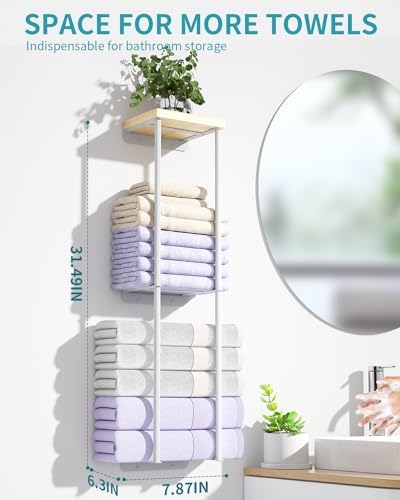 Anfeiden 2-Tier Wall Towel Organizer Durable Stylish
