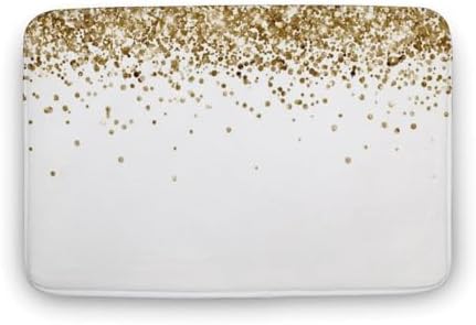 White Gold Glitter Bath Mat Rug 30x20