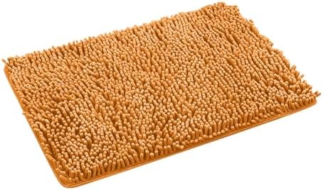 Robust 28x18 Machine Washable Light Bathmat Versatile Herringbone Throw Non-Slip Bottom Gold