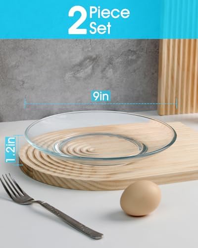 Perfect pair of 9-inch round tempered glass plates