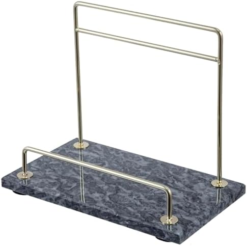 MyGift Modern Black Marble cookbook stand