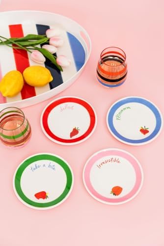 Kate Spade New York Adventure Stripe Melamine Dinner Plate Set 4-piece