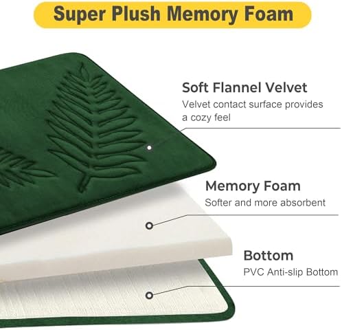 Voofly Memory Foam Bath Mat 32 X 20 Green