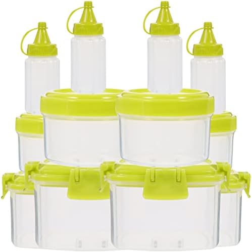 SHERCHPRY - Handmade Small Glass Squeeze Bottle with Lid - Salad Condiment Getter