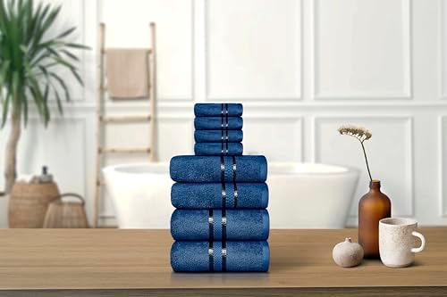 Navy Blue 8-Piece Premium Towel Set